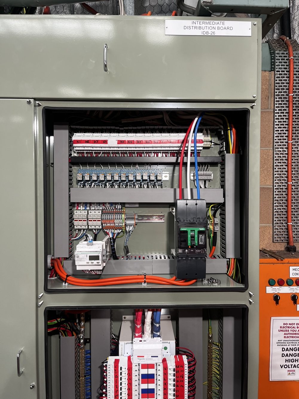 Intermediate distribution board IDB-26 with new control wiring